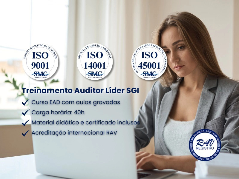 Curso Auditor Líder SGI (ISO 9001, 14001 e 45001)